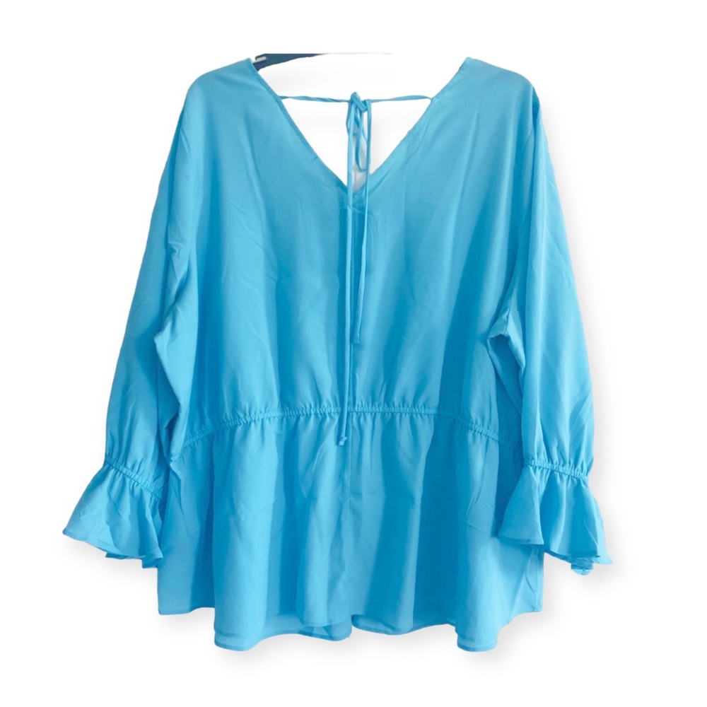 Lane Bryant Peplum Blouse with Angel Sleeves Plus Size 26/28, 4X - Picture 3 of 7